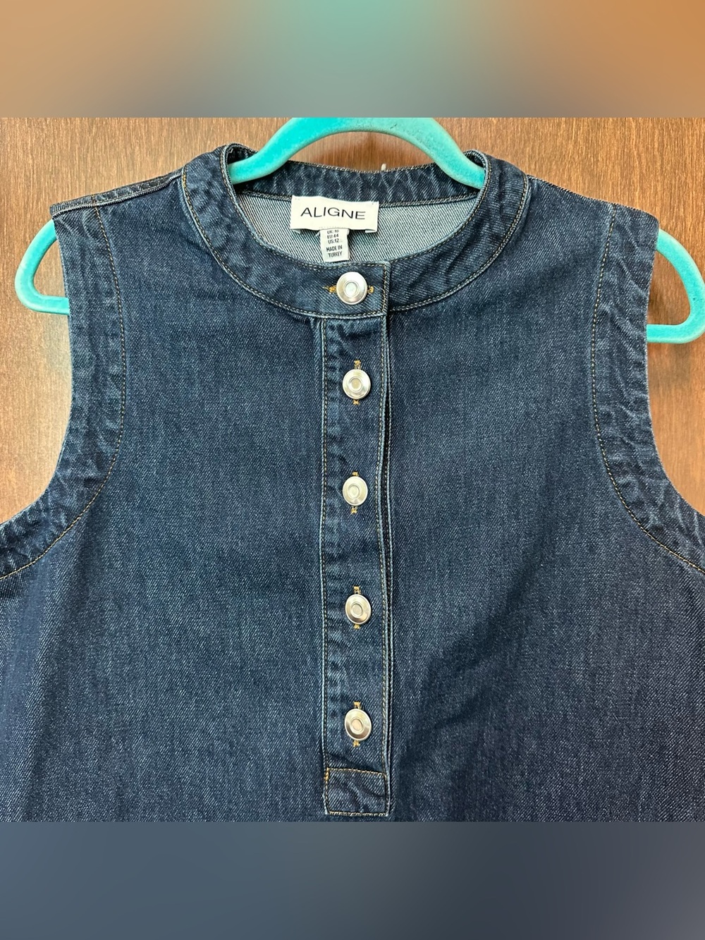 Anthropologie ALIGNE Luella Denim Shift Dress Women’s 12 - 100% cotton - Picture 6 of 11
